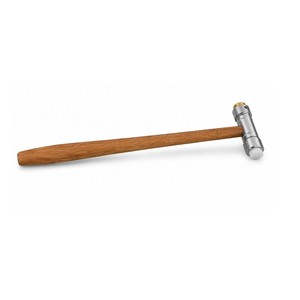 Martillo pequeño de latón con teflón y mango de madera natural para joyería, herramienta de conformado de metales, 9-1/4 pulgadas, 16 mm, ZetomedPro - Product Image 1