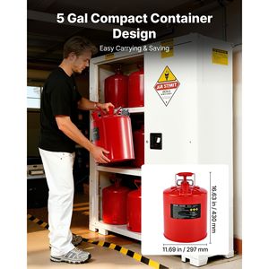 Bidon à essence de sécurité en acier inoxydable de 5 gallons, type II, couvercle auto-fermant, bec flexible en acier au carbone, poignée ergonomique, modèle à flamme - Product Image 4