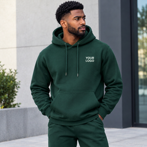 Sweat-shirt à capuche pour homme, coupe classique, en mélange de coton, avec poignets et ourlet côtelés, pour un usage quotidien décontracté - Product Image 1