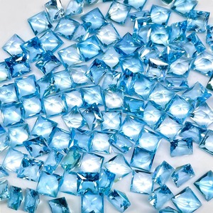 Topaze bleu ciel naturelle 7x7mm taille princesse, pierre précieuse en vrac, lot de topazes de haute qualité - Product Image 5