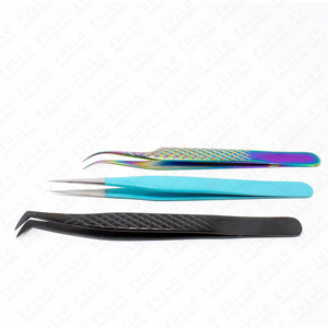 Stainless Steel Curved Eyelash Tweezers Diamond Grip Precision Volume Lash <b>Tool</b> Custom Logo Professional Extension <b>Tool</b> - Product Image 4