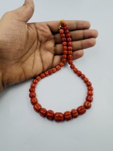 Natural Oxblood Red Coral Rondelle Beads <b>Necklace</b> Handmade Coral <b>Statement</b> <b>Necklace</b> Coral Gemstone Jewelry Gift - Product Image 3