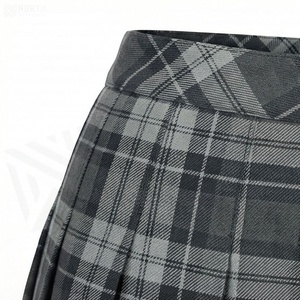 Jupe mini plissée à carreaux pour femme, taille normale, en polyester tissé, style décontracté toutes saisons - Product Image 5