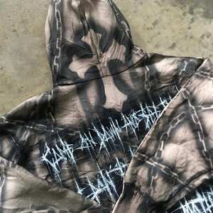 เสื้อฮู้ดดี้พิมพ์ลายกราฟิกขนาดใหญ่พิเศษสำหรับผู้ชายและผู้หญิง ลายตาสีแดง พิมพ์ลายทั่วตัว สไตล์สตรีทแวร์ - Product Image 5