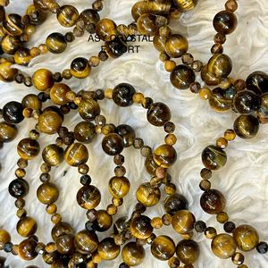 Pulsera de cristal de ojo de tigre 100% natural al mejor precio, pulsera de cuentas elástica hecha a mano para protección, confianza y sanación. - Product Image 5