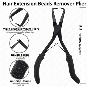 Kit de herramientas de extensión de cabello profesional negro con logotipo personalizado de diseño personalizado Juego DE APLICACIÓN DE CUENTAS DE microanillo de 17 piezas - Product Image 3