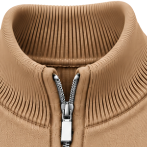 Suéter Cárdigan con Cierre para Hombre, Cuello Mao, Manga Larga, Chaqueta Pullover 100% Algodón, Color Sólido, Otoño, para Uso Diario Informal - Product Image 5