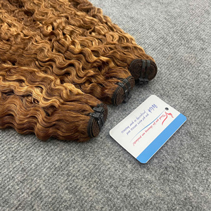 Colored Burmese Curly Human Hair Weft Double Drawn <b>Thick</b> Ends Soft Natural Texture Wholesale Ready To Ship - Product Image 5