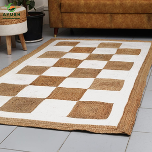 Tapis en jute 100% naturel antistatique, résistant à l'usure, qualité commerciale pour salon et chambre à coucher - Product Image 4