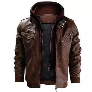 Pakistani Leather Wholesale Custom Men Genuine Leather Jackets Motorcycle Leather Jacket Cowhide Jacket - Product Image 5
