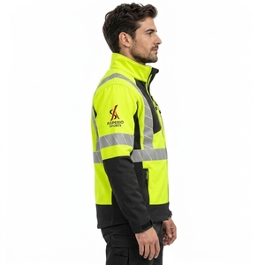 Veste de sécurité avec bandes réfléchissantes, veste de travail légère, tissu durable, coupe confortable, vêtements de sécurité industrielle pour l'extérieur, OEM - Product Image 5