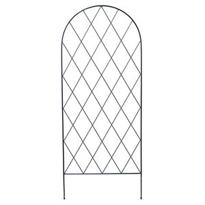 Élégant treillis de jardin noir avec un design cintré pour plantes grimpantes et décoration florale - Product Image 2