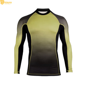 Custom <b>Men</b>’s Long Sleeve <b>Compression</b> Rash Guard BJJ MMA Fitness Grappling <b>Shirt</b> Sublimation Gradient Training Wear - Product Image 6