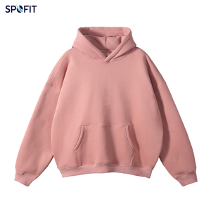 Custom <b>Men</b>’s Oversized <b>Hoodie</b> Blue <b>Grey</b> Blank <b>Plain</b> Fleece Drop Shoulder Kangaroo Pocket Multi Color Streetwear Hoodies OEM - Product Image 6
