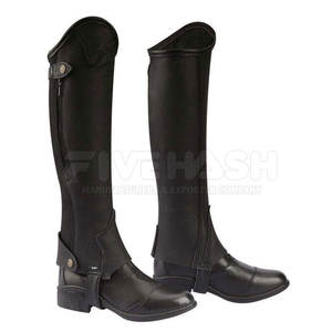 Outdoor Use Custom Color Breathable Half Leather <b>Chaps</b> Equestrian Hot Selling Half Leather <b>Chaps</b> Made In Pakistan - Product Image 4