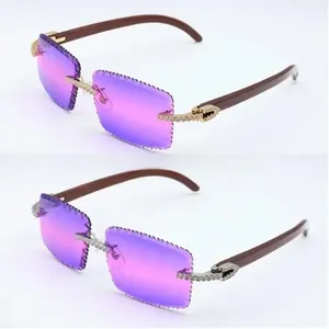 Gafas de sol polarizadas con protección para los ojos, monturas sin montura, estilo Hip Hop, a la moda, cómodas, ligeras, con apariencia de corte de diamante - Product Image 1
