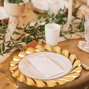 Assiette de présentation ronde de luxe effet miroir pour décoration de table de mariage et de fête - Product Image 2