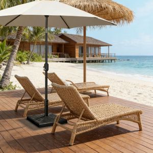 Base per Ombrellone da Giardino in Acciaio Inossidabile, Forma Quadrata, Raggio 3M, per Patio, Spiaggia, Hotel - Product Image 1