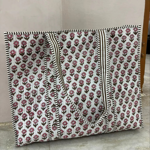 กระเป๋าผ้าฝ้ายพิมพ์ลายเปิดได้สำหรับผู้หญิง แฟชั่นเรียบง่าย ความจุขนาดใหญ่ ใช้กลางแจ้งได้ - Product Image 1