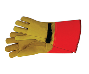 Heat Resistant Suede Breathable Safety Gloves Adjustable Wristband Red Cuff 12INCH Length Anti-Heat Anti-Cut Work Protection - Product Image 6