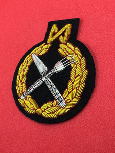 Hand Embroidered Fork Knife Badge Gold Bullion Wire Blazer 2025 Custom 3D Canvas Fabric Embroidery Patches - Product Image 2