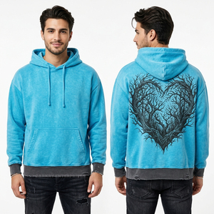 Sweat-shirt à capuche imprimé graphique, logo personnalisé en relief, coton épais, tendance, coupe oversize, fabricant de vêtements - Product Image 6