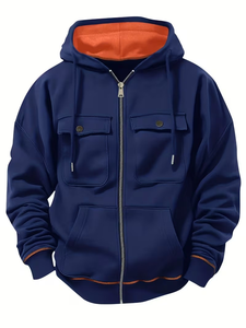 Men's Winter Fleece Sweater Pullover Hoodie with Pocket Long-Sleeved 100% Cotton Eco-Friendly Premium Quality ODM Customizable - Product Image 2