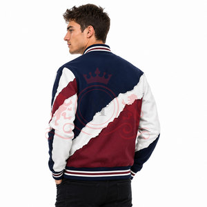 Latest Design <b>White</b> Burgundy Letterman <b>Jacket</b> Chevron Pattern Soft Fabric Modern Streetwear Style - Product Image 4