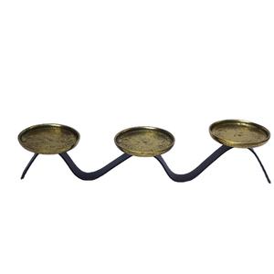 เชิงเทียนเหล็กและทองเหลืองสีดำที่ทันสมัยเชิงเทียนเชิงเทียนเชิงเทียนเสาเทียนวางกลางตกแต่งบ้านงานฝีมือโลหะตกแต่งงานแต่งงาน - Product Image 1