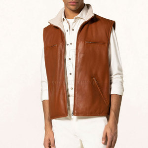 Gilet en cuir pour homme, mode hiver, texture douce, coupe confortable, idéal pour les voyages, les tenues décontractées et les styles vestimentaires modernes - Product Image 5