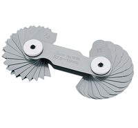 Jauge de rayon SHINWA 73768 pour mesurer les courbes, 32 feuilles, plage R7.5-15mm, acier laminé à froid, haute précision +/-0.05mm, concave