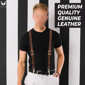 สายรัดตัวแบบปรับได้รูปทรง X รุ่นคลาสสิก ทำมือ ปี 2026 สำหรับเพื่อนเจ้าบ่าว งานแต่งงาน และชุดทางการ ทำจากหนัง - Product Image 4