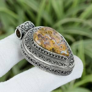 Colgante de serafinita de plata de ley 925, joyería de piedras preciosas verdes naturales, regalo elegante para mujeres, diseño único hecho a mano - Product Image 5