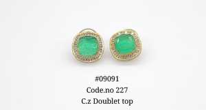 Pendientes de circonita 09091, chapados en oro, con circonita doble, forma de cojín, joyería de moda para mujer, regalo para fiestas. - Product Image 4