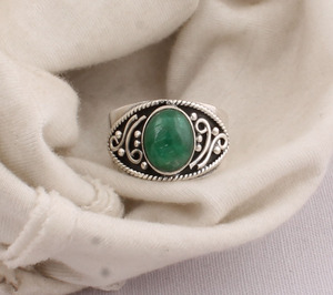 Wholesale Vintage Green Jade <b>Ring</b> 925 Sterling <b>Silver</b> Oval Jade Cabochon <b>Ring</b> B2B Jewelry Supplier Handmade Green Stone <b>Ring</b> <b>Man</b> - Product Image 1