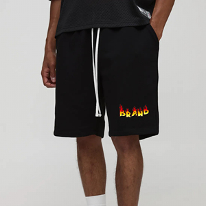 Shorts Bermuda Homme Écologiques 100% Coton avec Logo Flamme Imprimé sur le Devant, Taille Élastique, Séchage Rapide, Tissu Respirant - Style Hot Shorts - Product Image 4