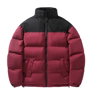Men's Designer Quilted Puffer <b>Jacket</b> for Winter Custom Green Polyester <b>Waterproof</b> Bubble <b>Padded</b> Stand Coat Thin Thickness for - Product Image 1
