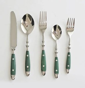 Latest Design Stainless Steel Flatware <b>set</b> <b>For</b> Kitchen Home Use Cutlery <b>set</b> Steel Tableware Decor With Resin Handle <b>Set</b> Used - Product Image 2