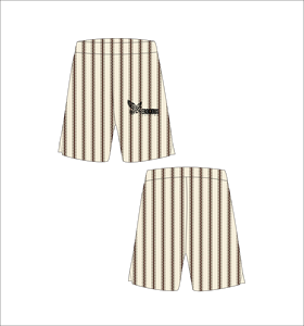 Shorts de basketball personnalisés à rayures verticales crème et marron, légers, respirants, en maille, pour l'entraînement sportif et le streetwear - Product Image 1