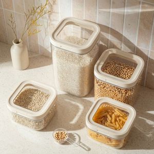 Airtight Food <b>Storage</b> <b>Container</b> Square Plastic 1L-3L Clear <b>Stackable</b> with Airtight Lid for Kitchen Pantry Vietnam Factory - Product Image 5
