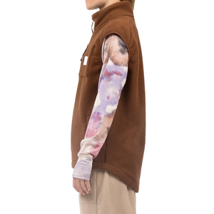 Premium Sherpa Fleece Vest Brown Women Sleeveless Zip Warm Cozy Sustainable OEM Custom Streetwear Outdoor Gilet - Product Image 4