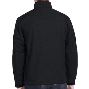 Veste softshell noire classique pour homme, fermeture éclair, légère, résistante aux intempéries, respirante, coupe confortable, pour tous les jours, voyages en plein air - Product Image 2