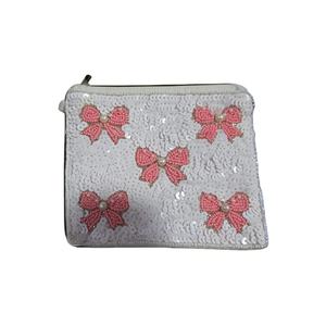 Bolsa de Lentejuelas Hecha a Mano con Cierre, para Regalo de Novia, Monedero, Despedida de Soltera, con Diseño de Botella de Champán y Tarjetas, por MD HANDICRAFTS - Product Image 1