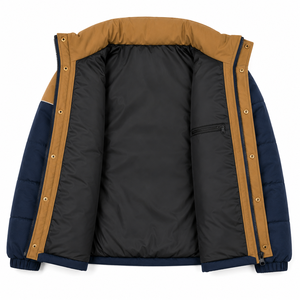 Chaqueta Acolchada de Invierno Personalizada para Hombre, Estilo Urbano, de Poliéster con Bloques de Color, Cierre de Cremallera, Detalles Reflectantes, OEM - Product Image 5