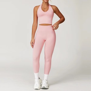 Conjunto de Yoga de 2 Piezas para Mujer, Hombros Descubiertos, Cintura Alta, Spandex/Nailon, Tela Transpirable Antibacteriana, Cintura Elástica, Personalizable - Product Image 2