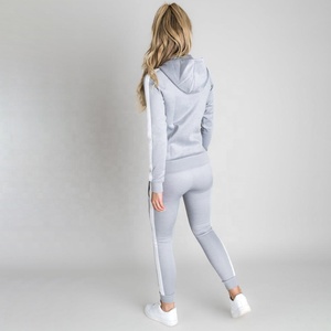 High Quality Womens <b>Tracksuit</b> Solid Color Oversize Drop Shoulder 100% Cotton 2 Piece Baggy Casual Wear <b>Tracksuit</b> For Womens - Product Image 3