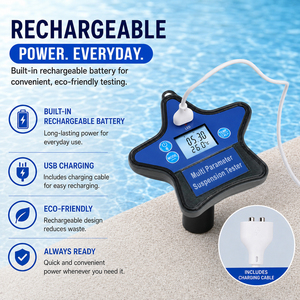 Testeur de qualité de l'eau de piscine intelligent WiFi Tuya, flottant, 9-en-1, numérique, pH-mètre, ORP, CL, chlore, EC, TDS, sel, moniteur de température - Product Image 4