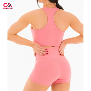 Hot Selling Private Label Peach Hip Lace <b>Tie</b> <b>Dye</b> Yoga Short <b>Set</b> for Women Skinny Fit Casual Quick Drying Active Women Short <b>Set</b> - Product Image 6