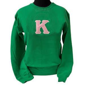 Sweat-shirt personnalisé Alpha Sorority AKA pour femme, 100% coton molletonné, avec patch appliqué grec, color block, doux, style universitaire - Product Image 1