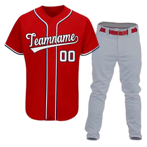 Uniforme de Béisbol Sublimado con Estampado Hip Hop de Color Sólido para Hombre - Product Image 5